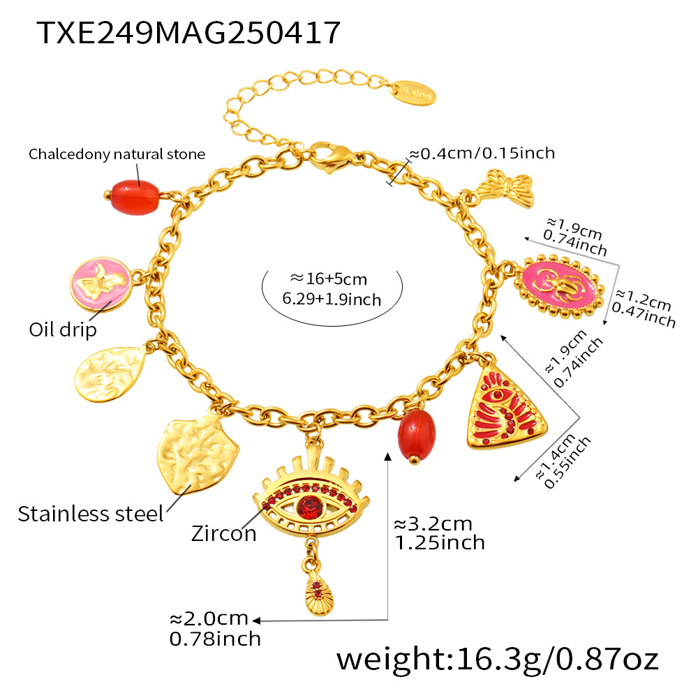 Golden - red zircon bracelet