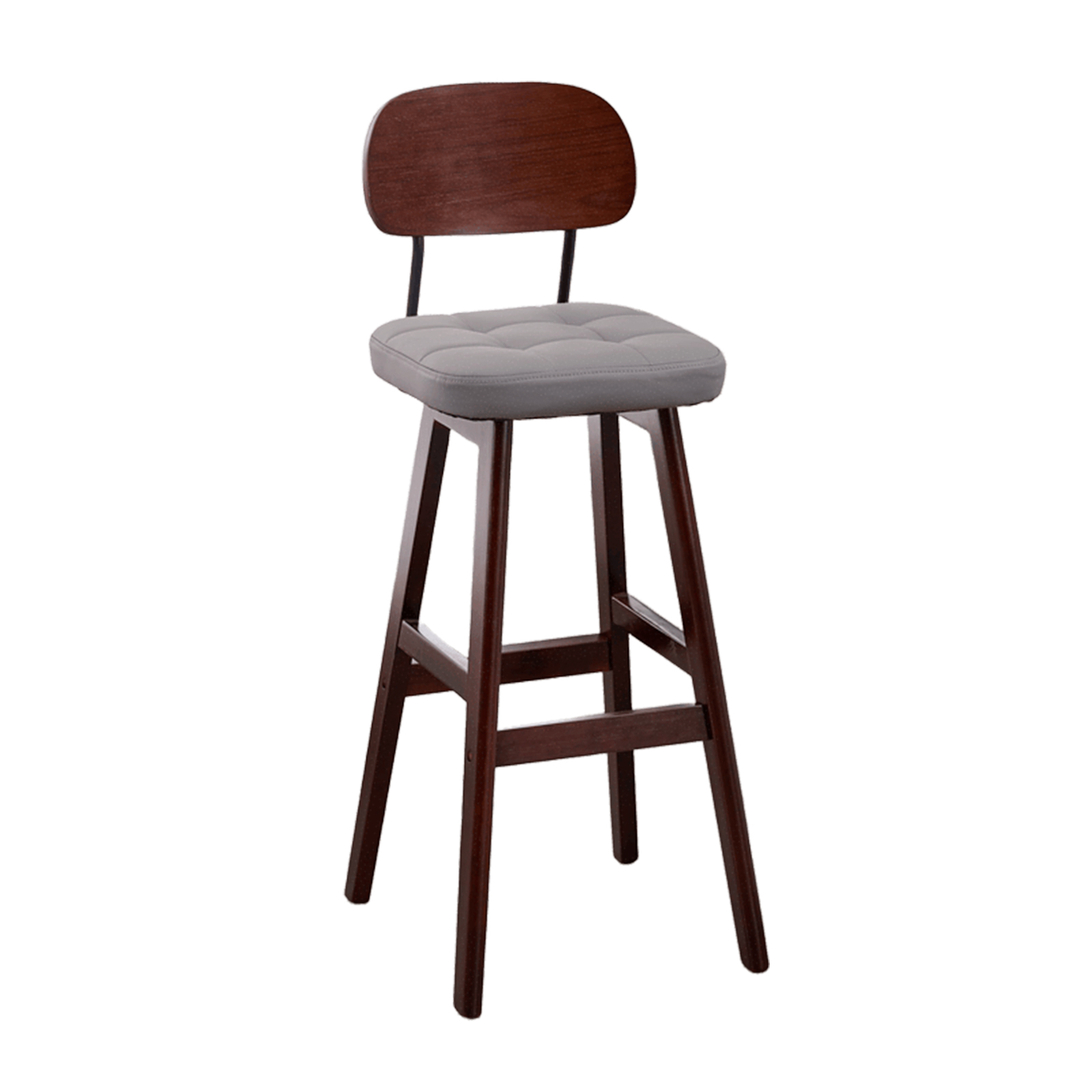 Brown frame with grey leather