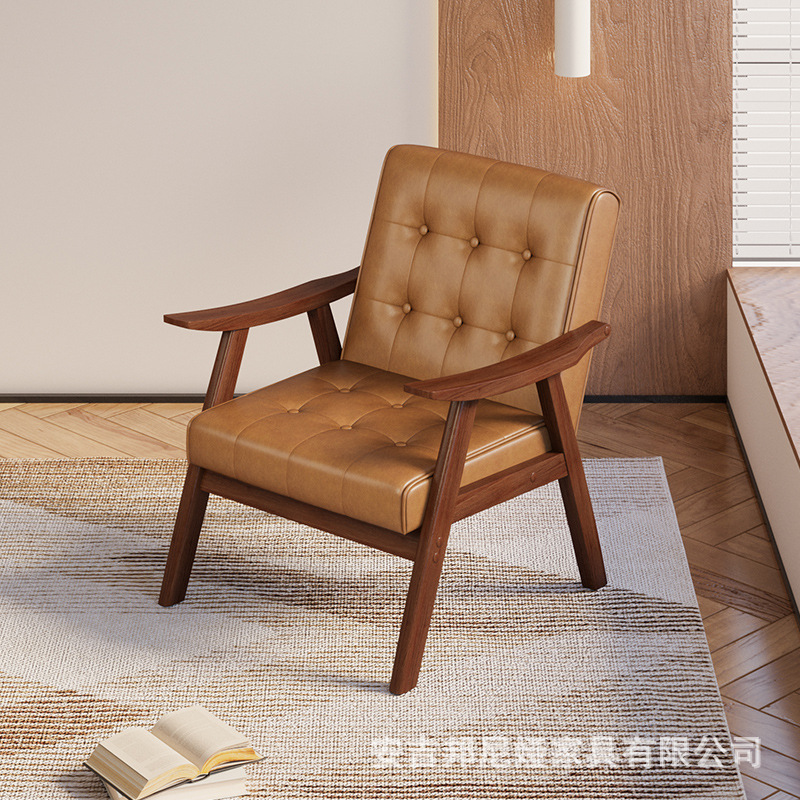 Walnut khaki oil wax leather single