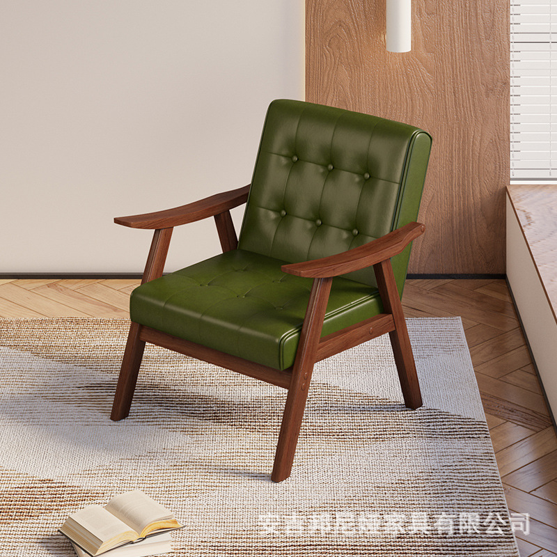 Walnut post and telecommunications green oil wax leather single