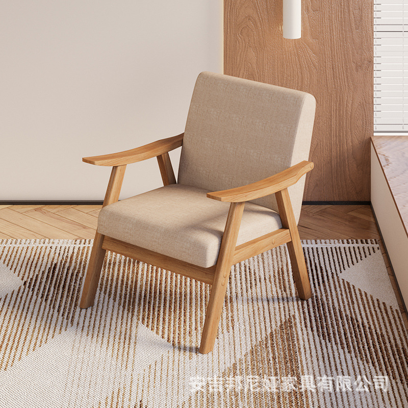 Log light brown cotton and linen single