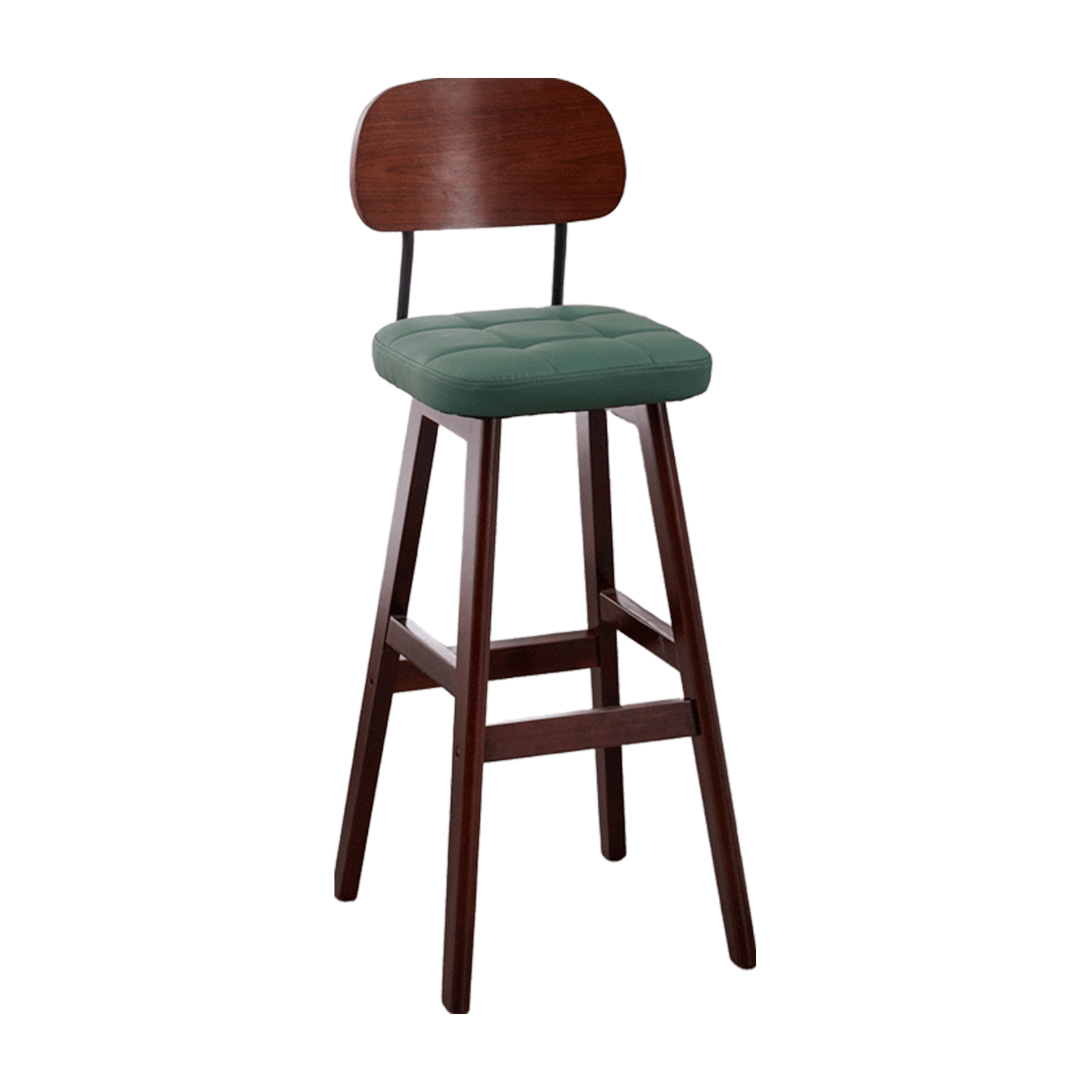 Brown frame with dark green leather