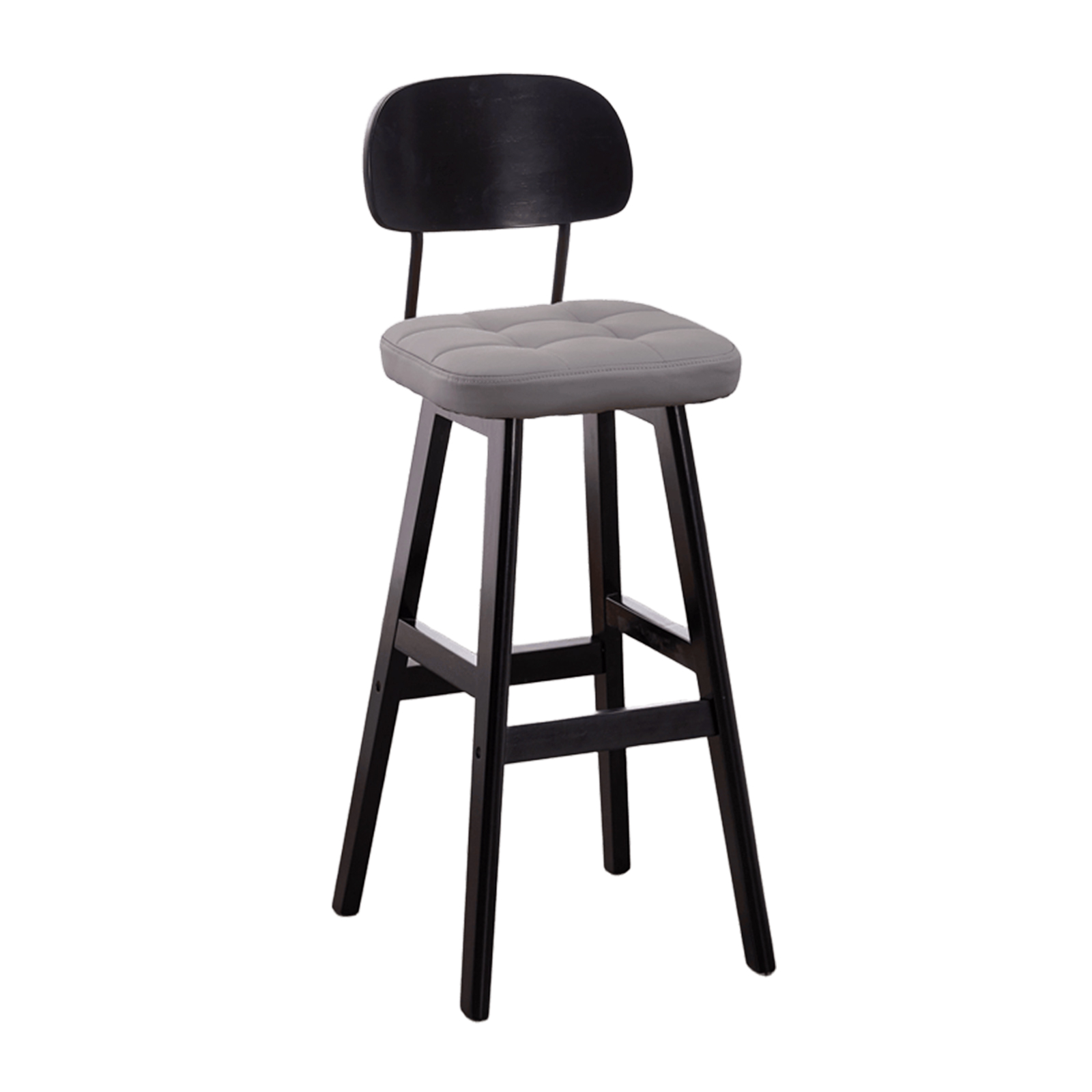 Black frame with grey leather