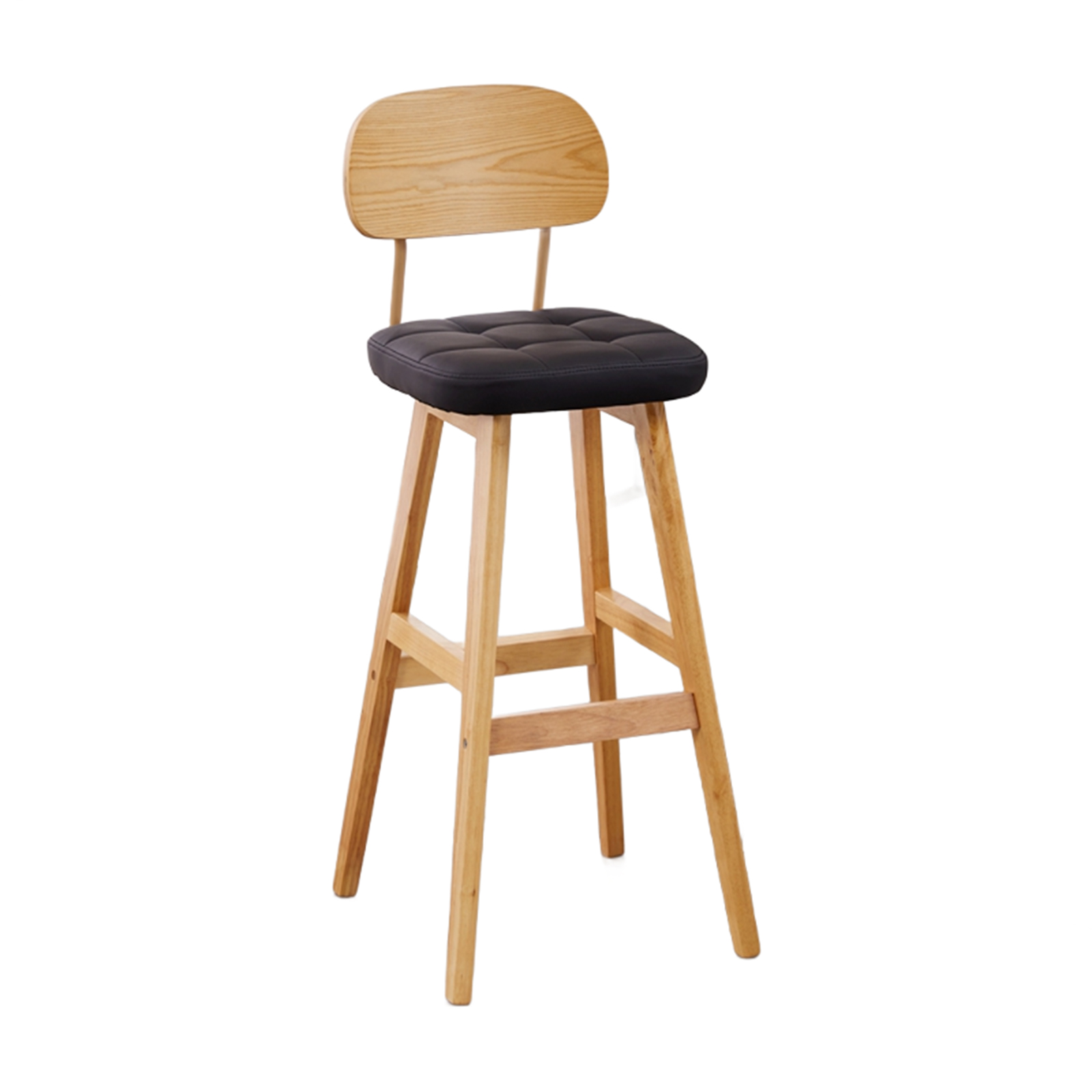 wooden frame with black leather