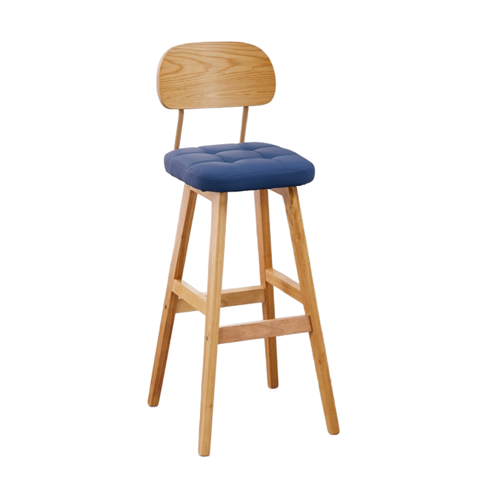 wooden frame with blue leather