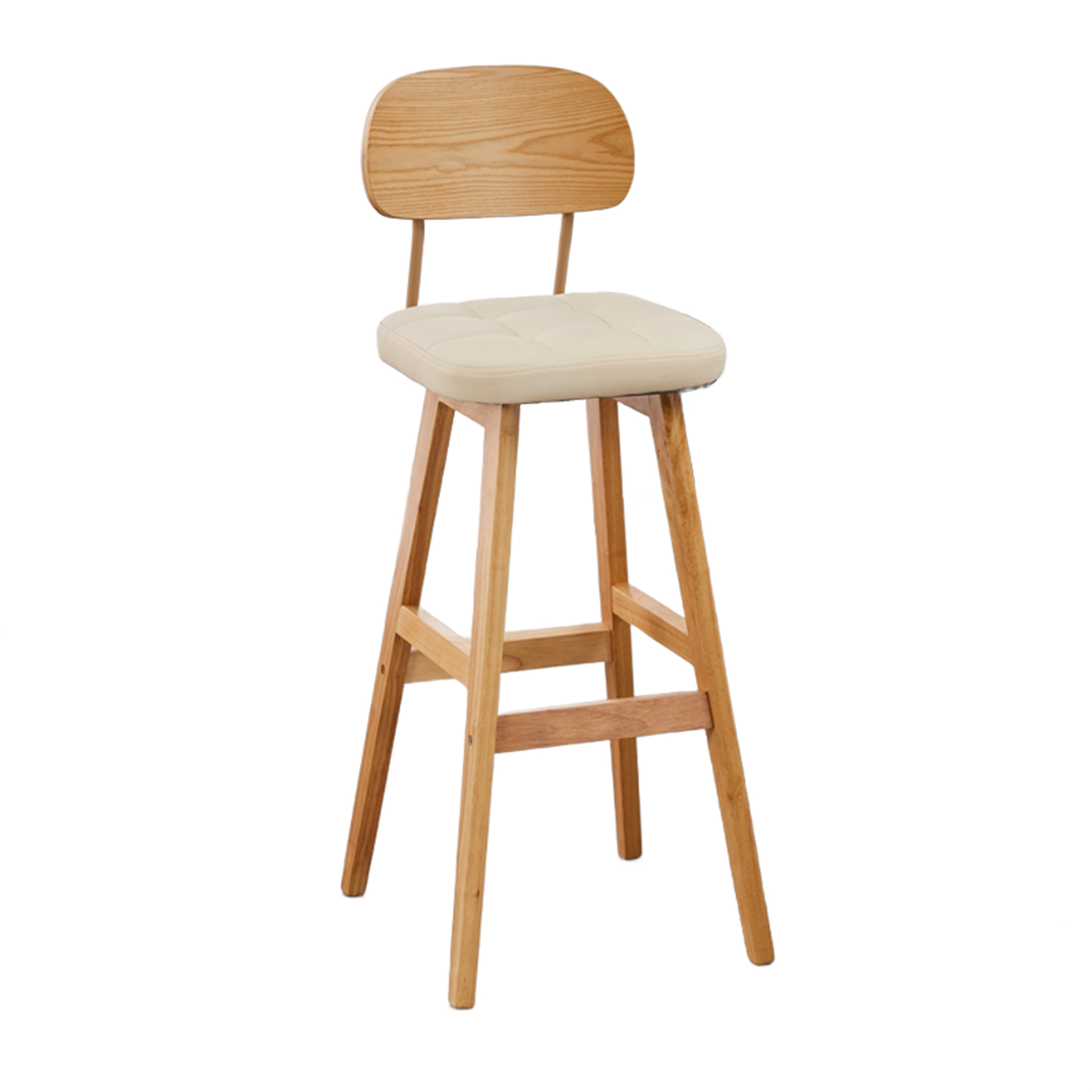 wooden frame with beige leather