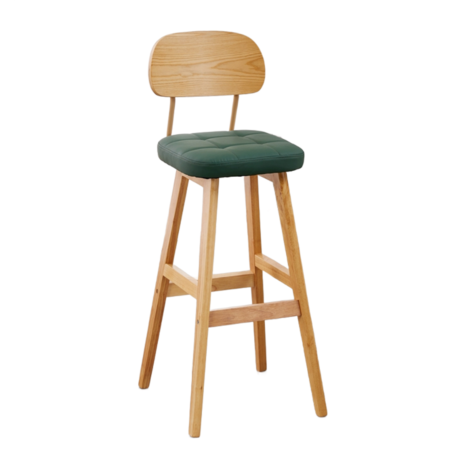 wooden frame dark green leather