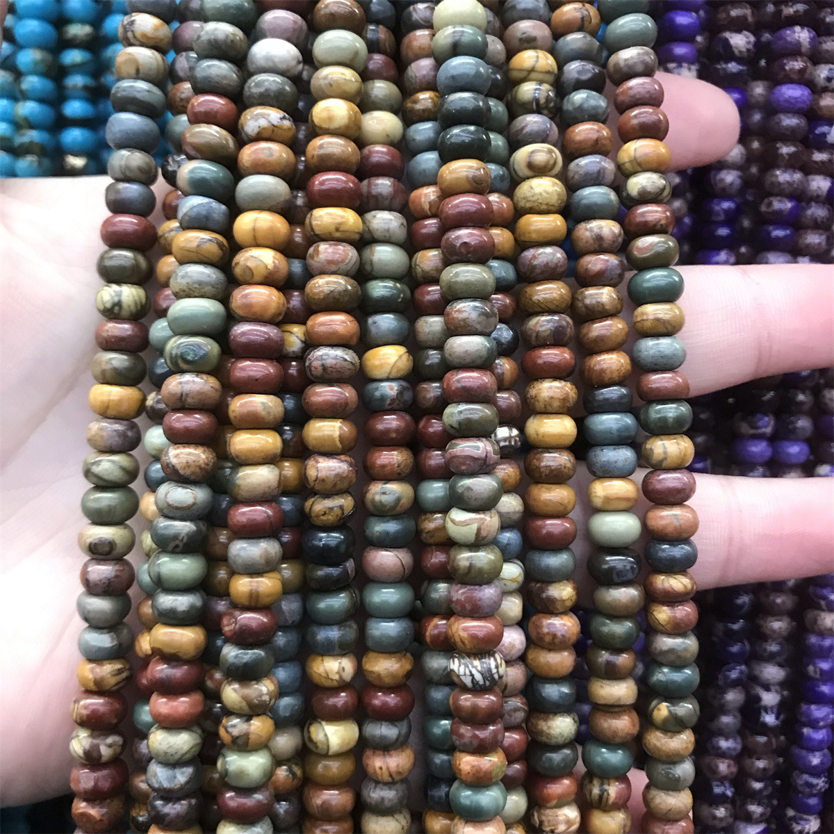 10:4*6mm red pine/picasso abacus beads