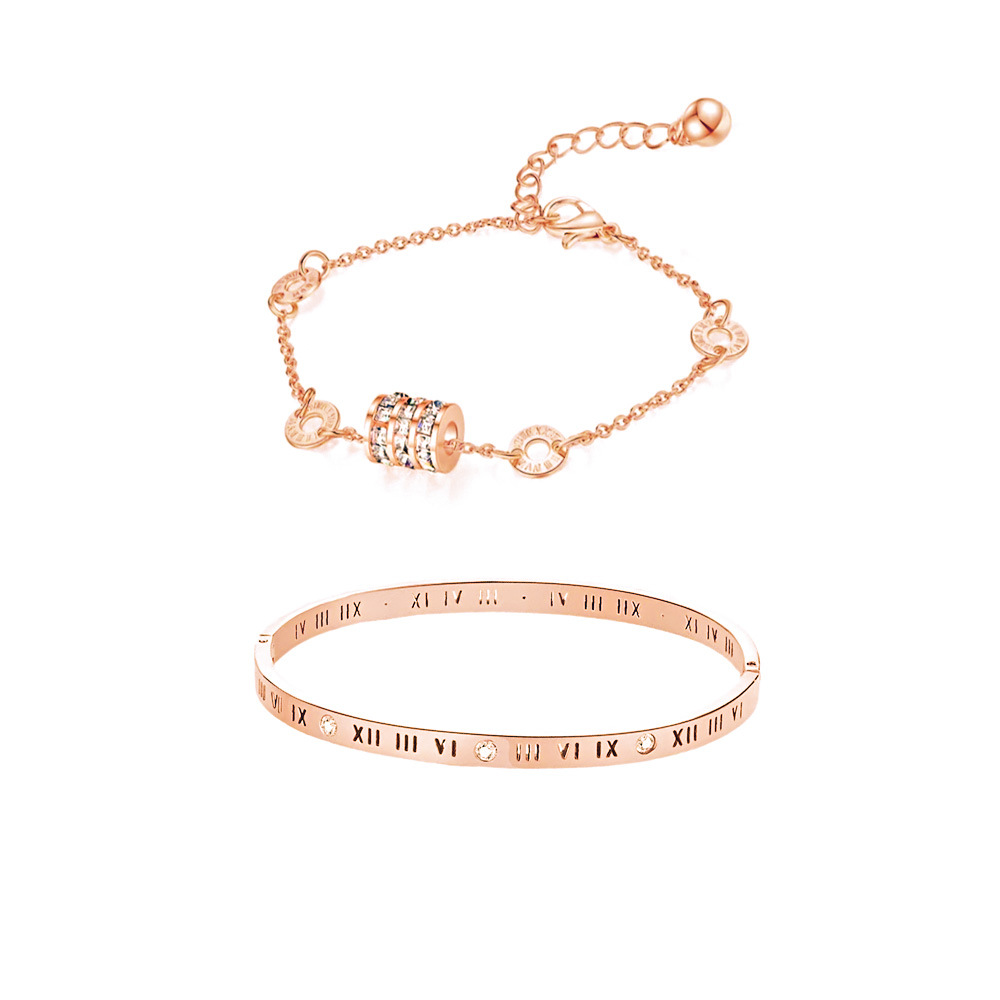 1:Roman Numeral Rose Gold Bracelet Rose Gold Small Waist Bracelet