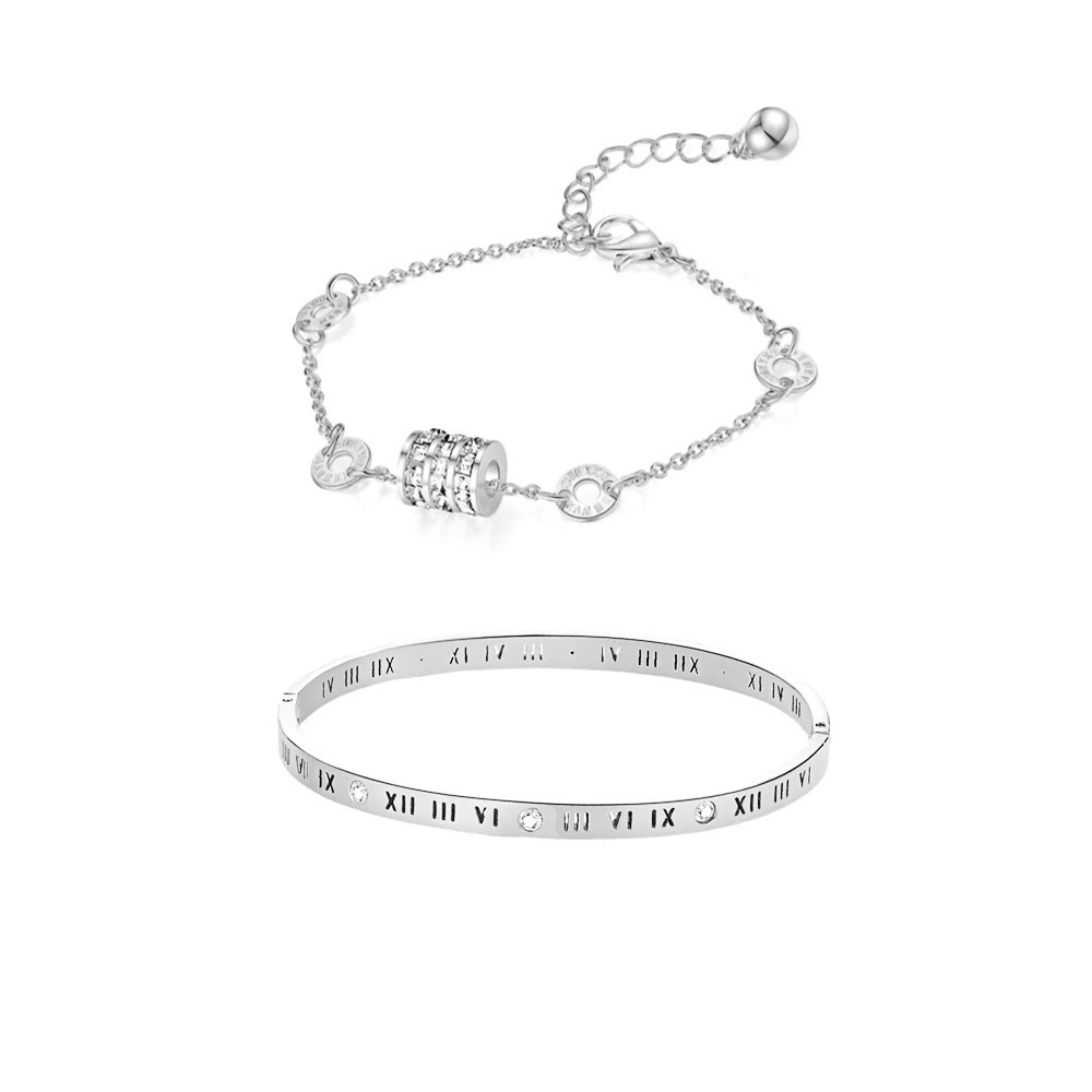 3:Roman Numerals Steel Bracelet Steel Small Waist Bracelet