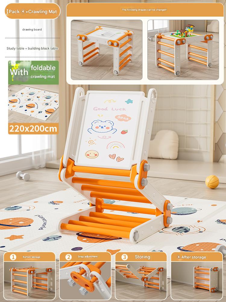 Orange White Package 4 [Foldable] Crawling Mat