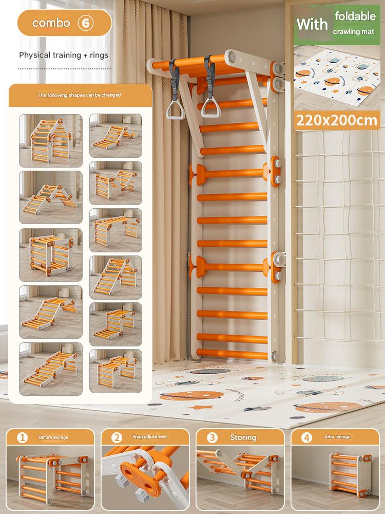 Orange White Package 6 [Foldable] Crawling Mat