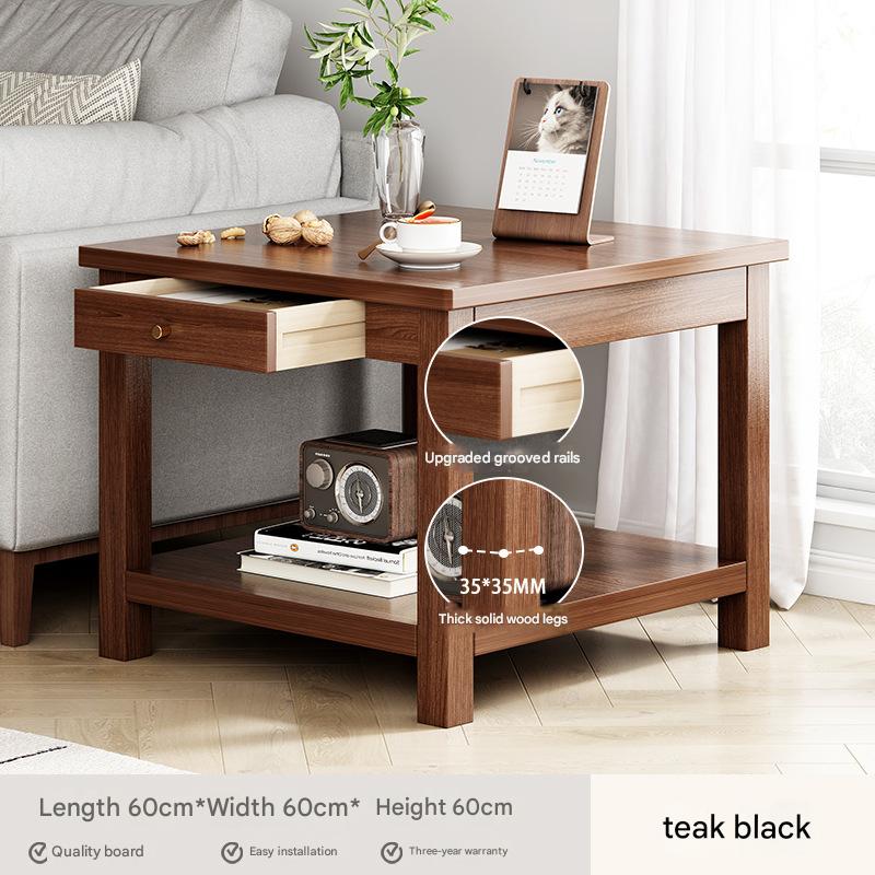 Teak black 60*60*60cm [including storage drawer-solid wood legs]]