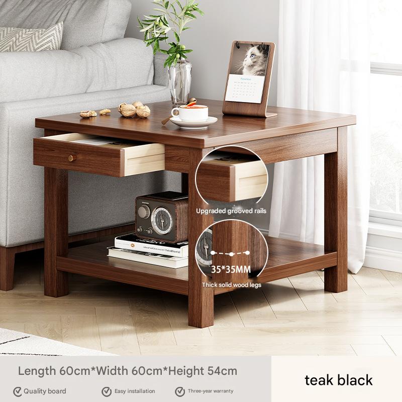 Teak black 60*60*54cm [including storage drawer-solid wood legs]]