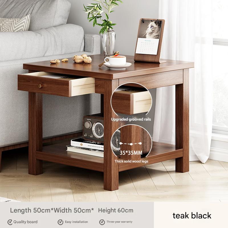 Teak black 50*50*60cm [including storage drawer-solid wood legs]]