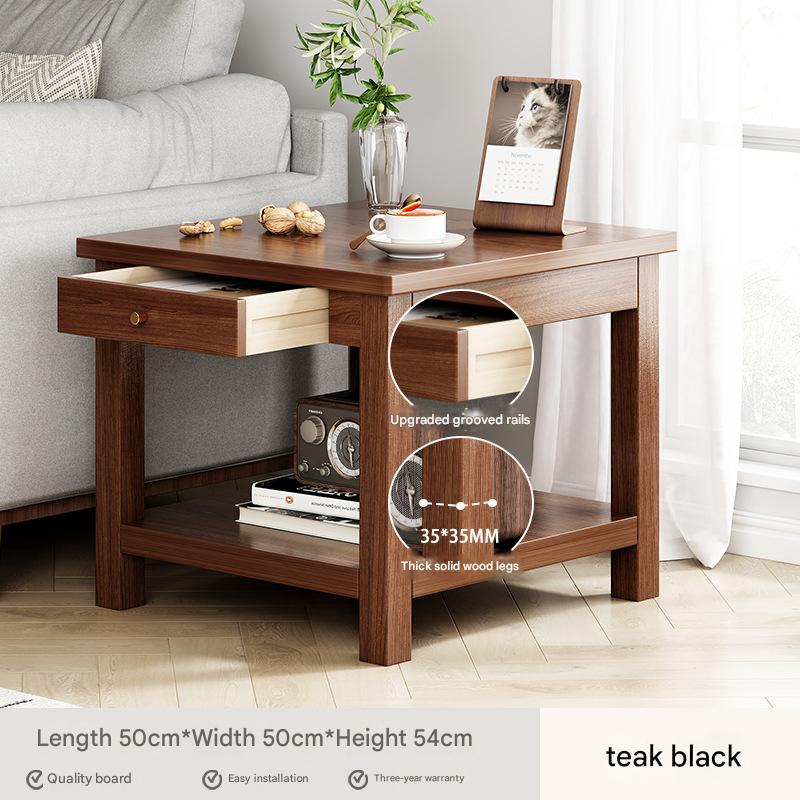 Teak black 50*50*54cm [including storage drawer-solid wood legs]]