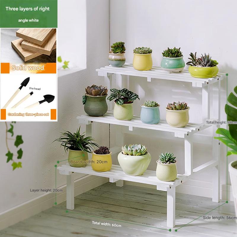 Solid pine three-layer right angle white