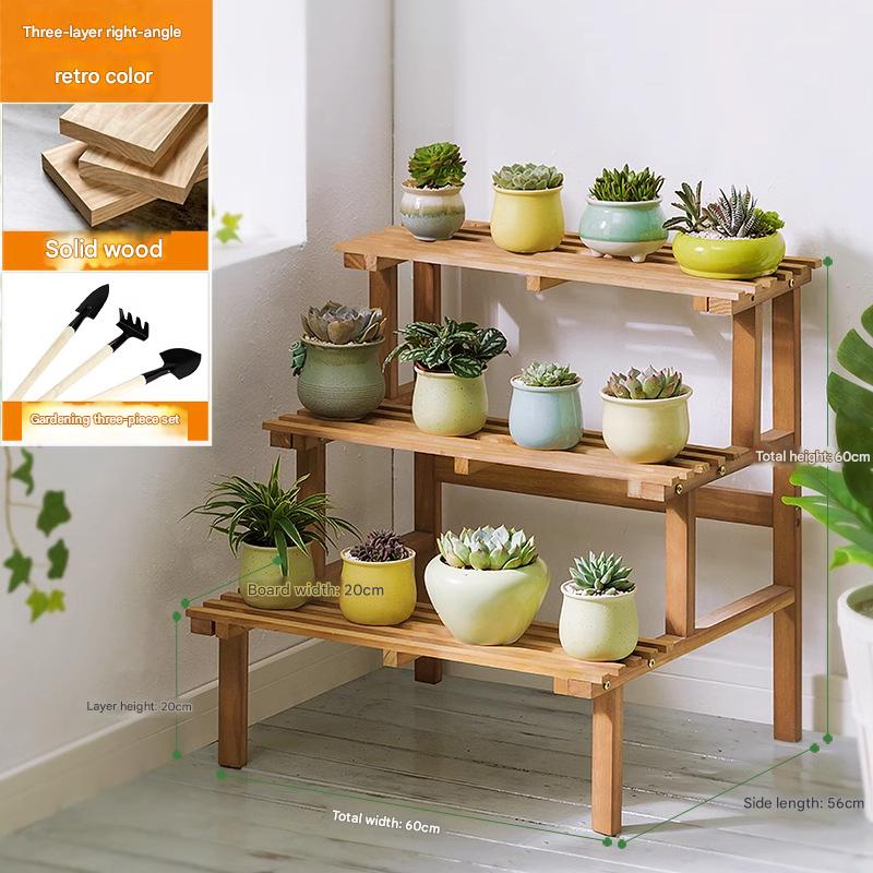 [Solid pine] three-layer right angle retro