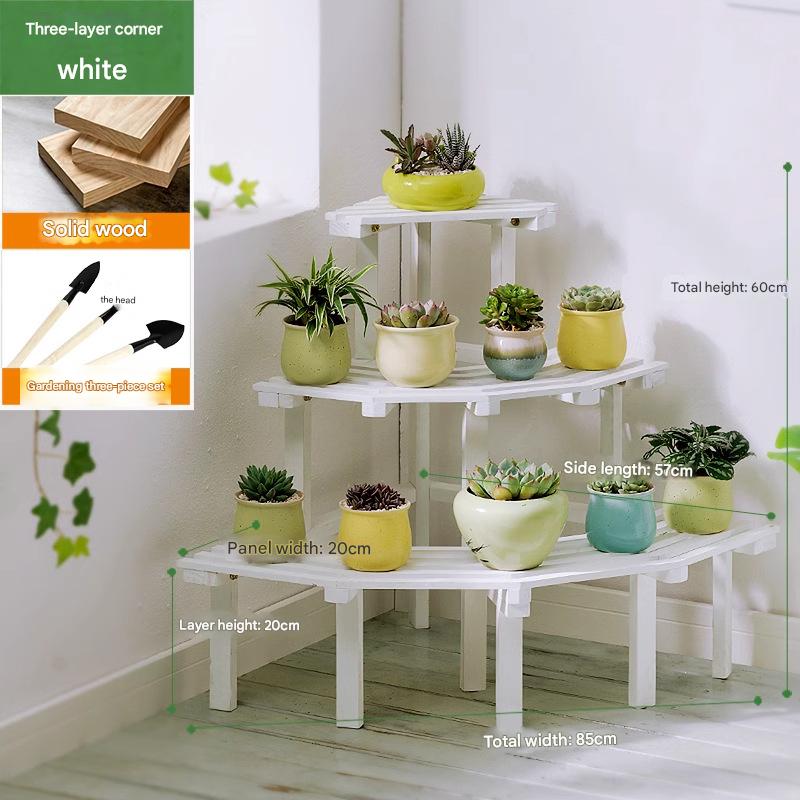 Solid pine three-layer corner white