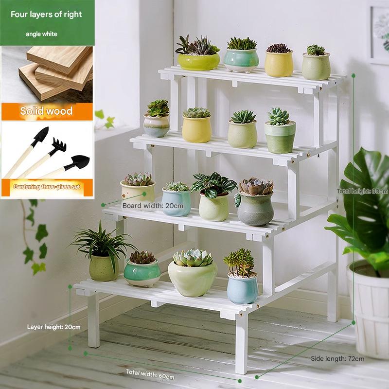 Solid pine four-layer right angle white