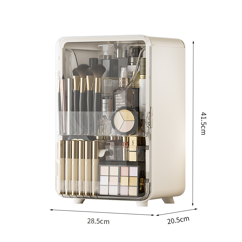 Magnetic opening and closing large capacity cosmetics cabinet