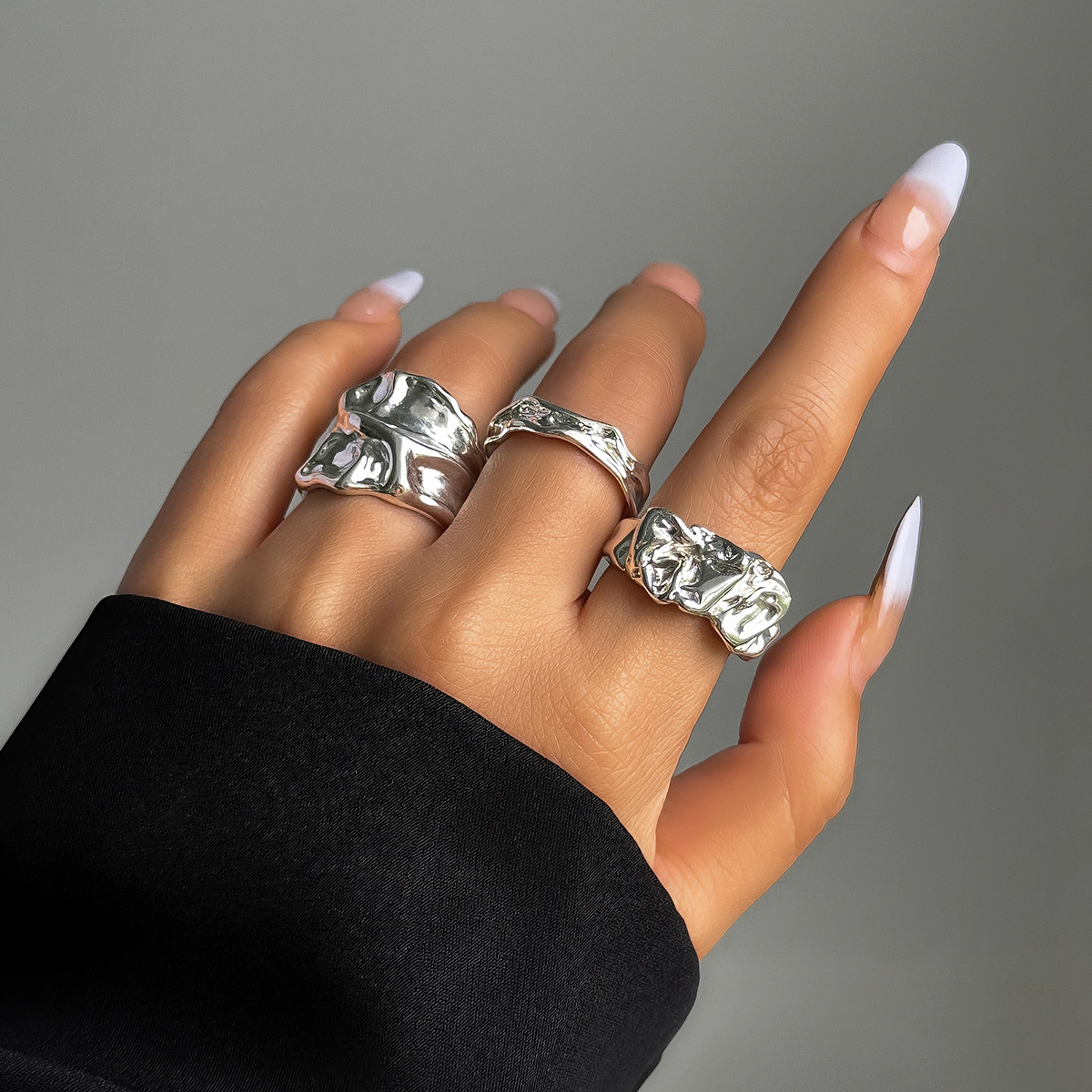 6:03 Ring-silver 3 Piece Set 4541