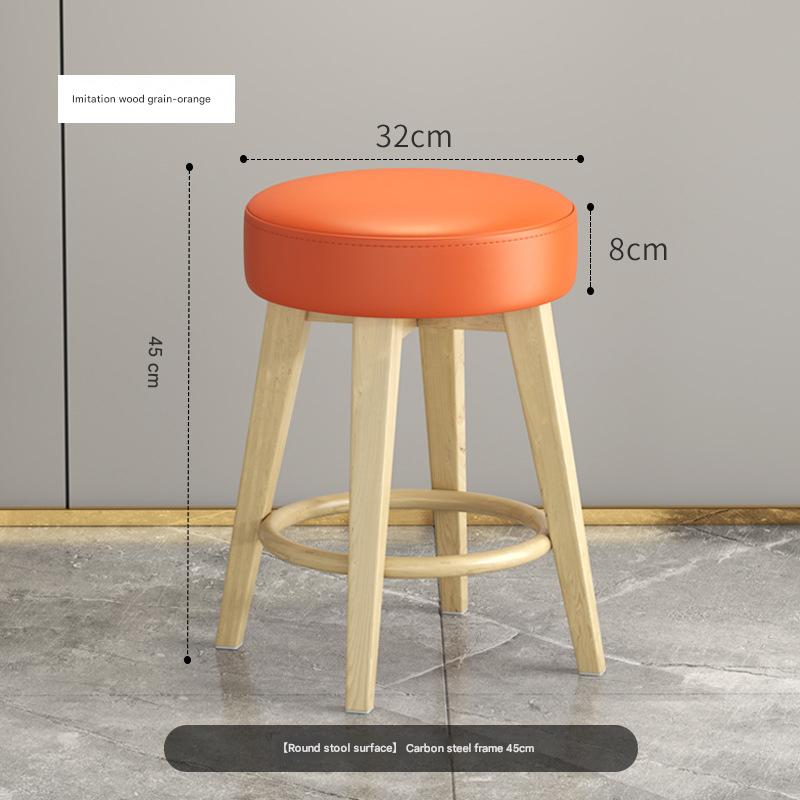 Solid Bench Wood Grain Rack Orange Cushion