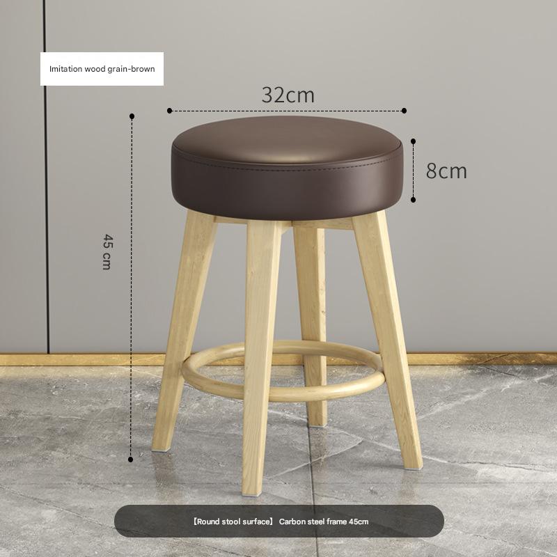 Steady Bench Wood Grain Rack Brown Cushion