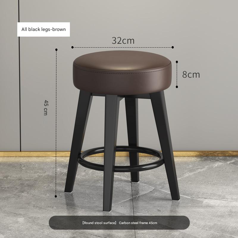 Solid Bench All Black Rack Brown Cushion