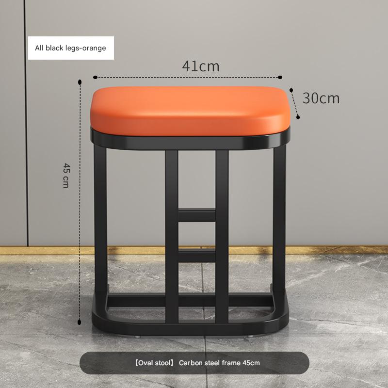 H-type stool full black frame orange cushion