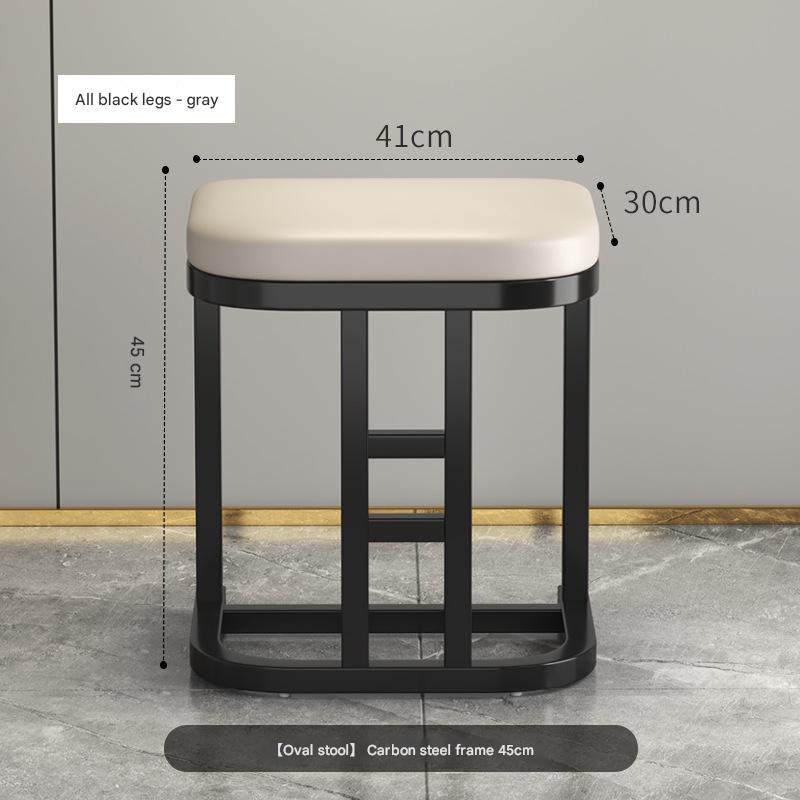 H-type stool full black frame gray cushion