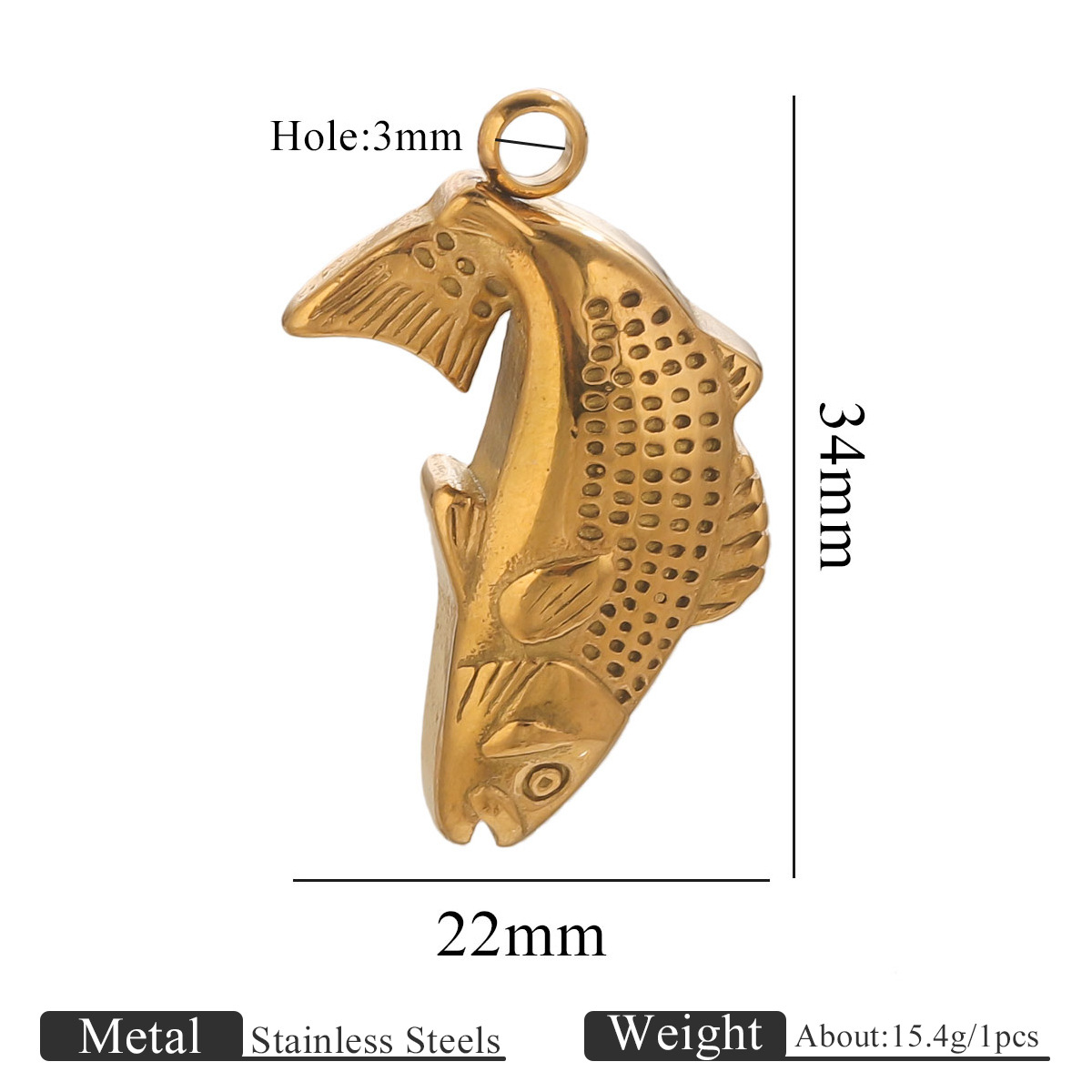 Golden cast fish-welding ring