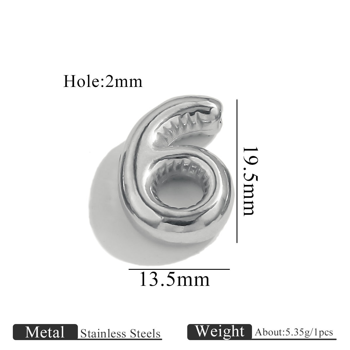 Steel color perforated number-6