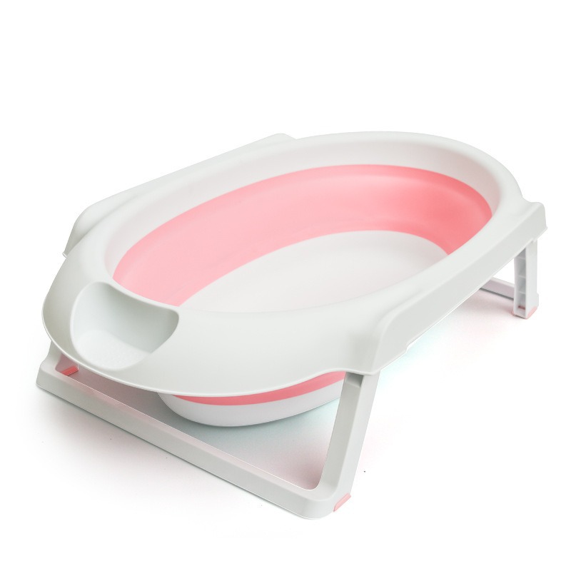 The bathtub is pink.