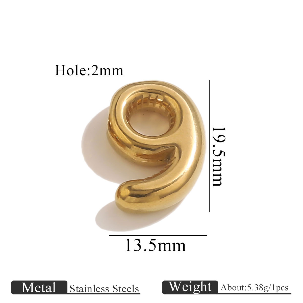 10:Gold perforated number-9