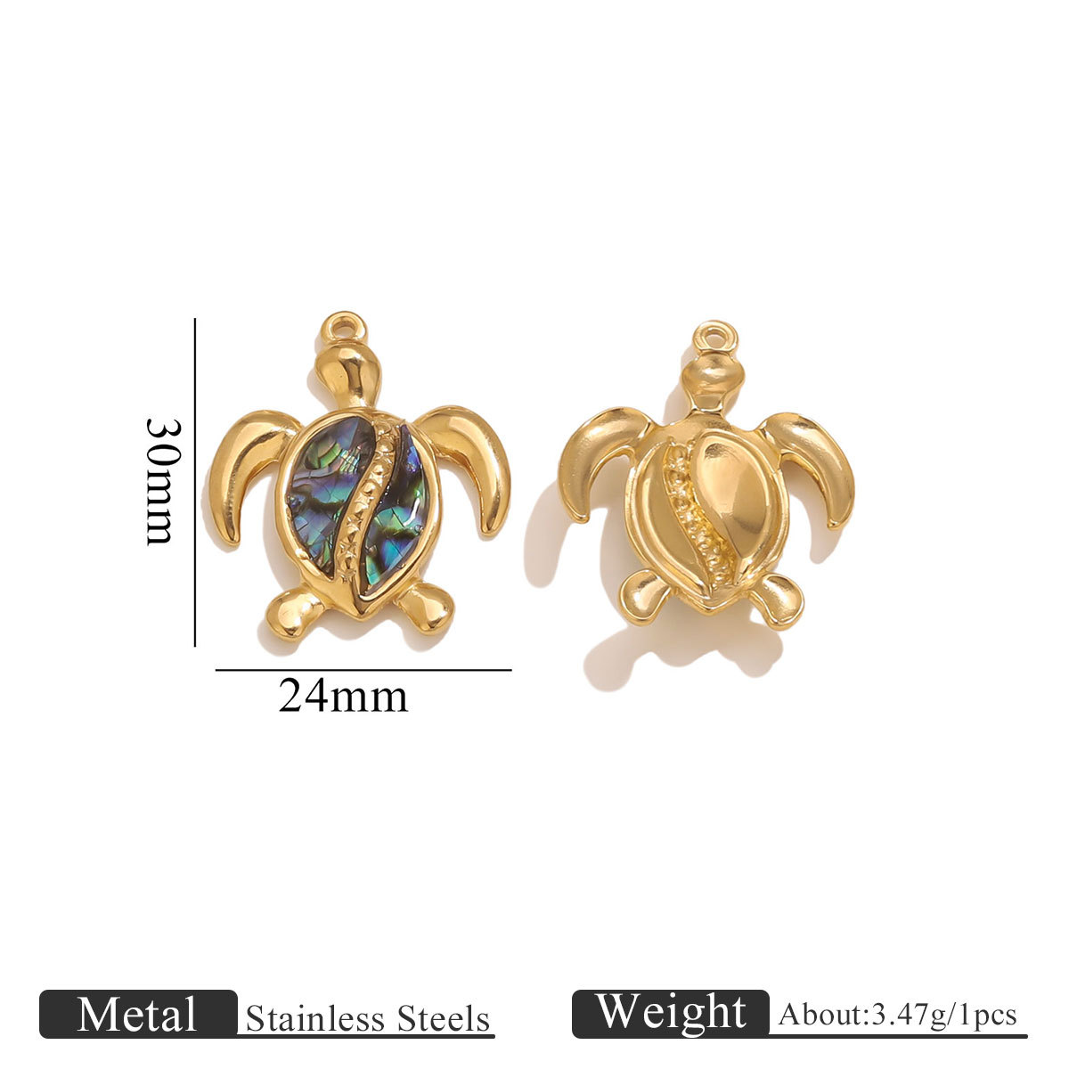 Sticky natural shell pendant-color shell turtle