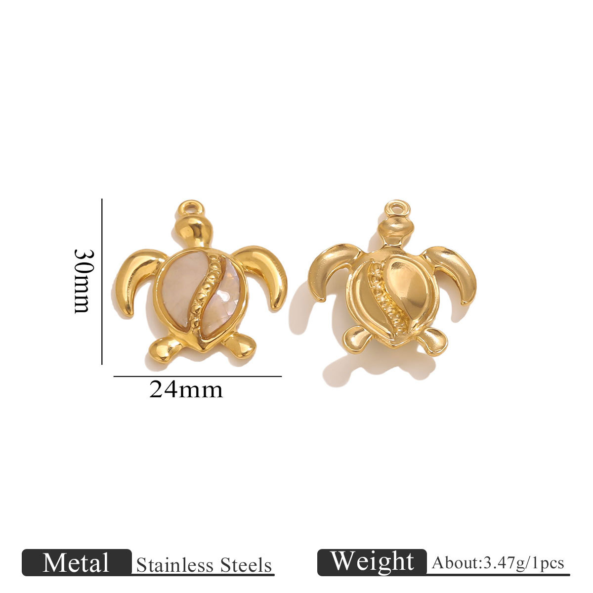 1:Sticky natural shell pendant-white shell turtle