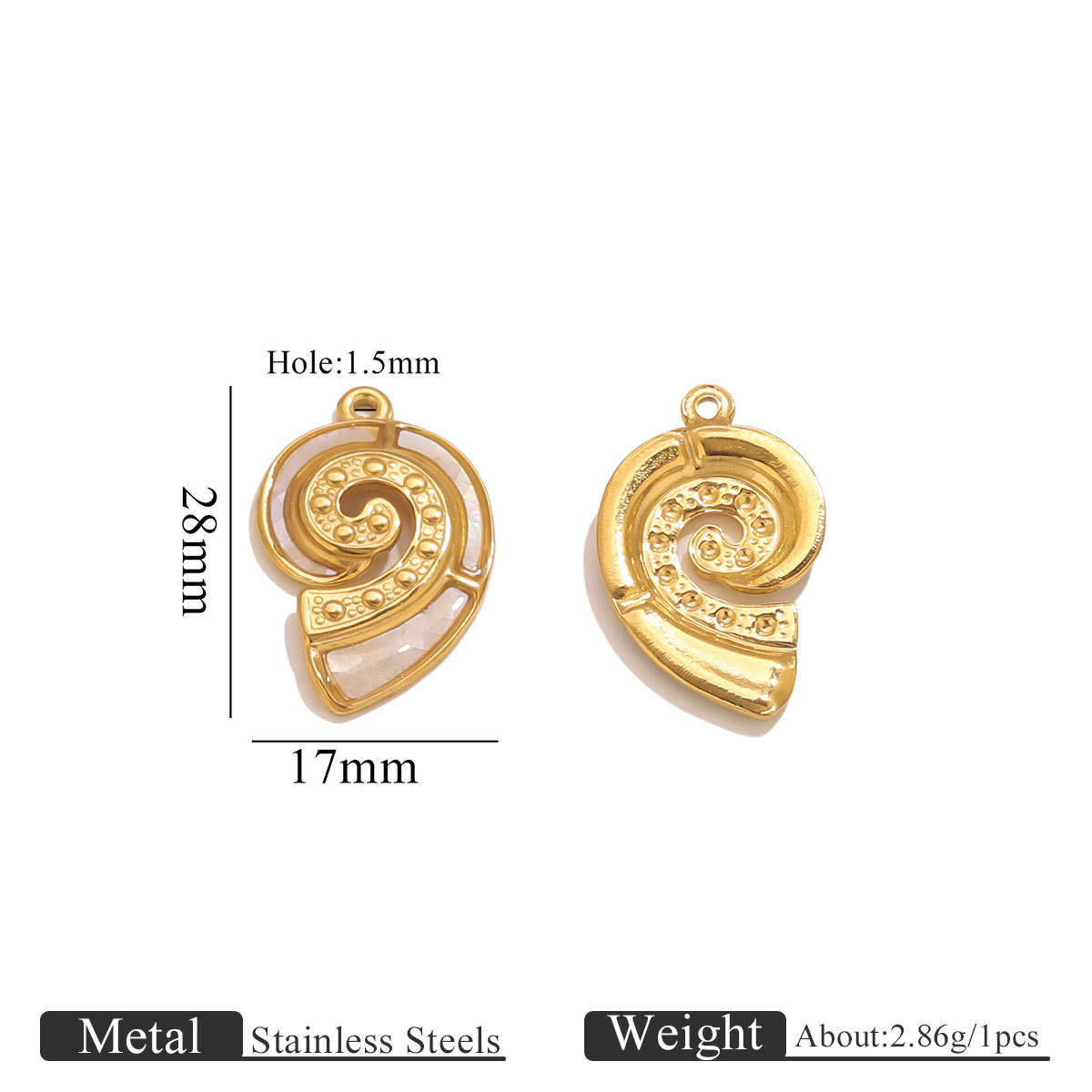 3:Sticky natural shell pendant-white shell conch