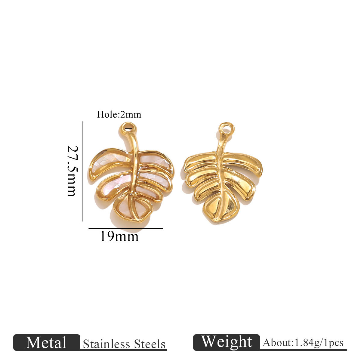 4:Sticky natural shell pendant-white shell leaves