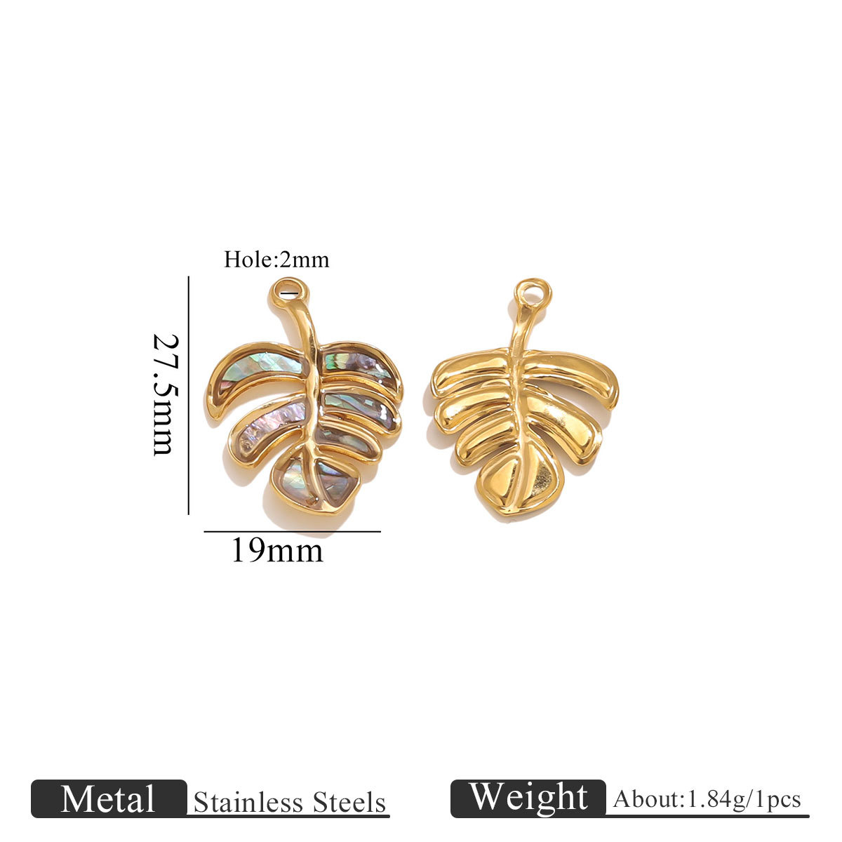 9:Sticky natural shell pendant-color shell leaves