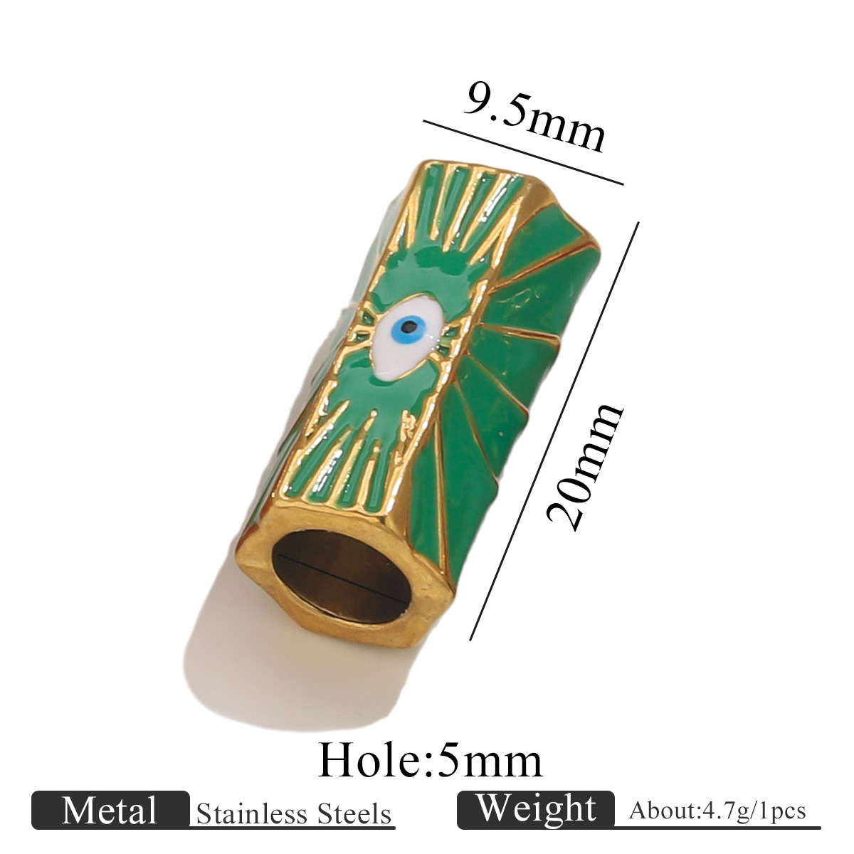 7:Golden beads dripping oil-green eyes