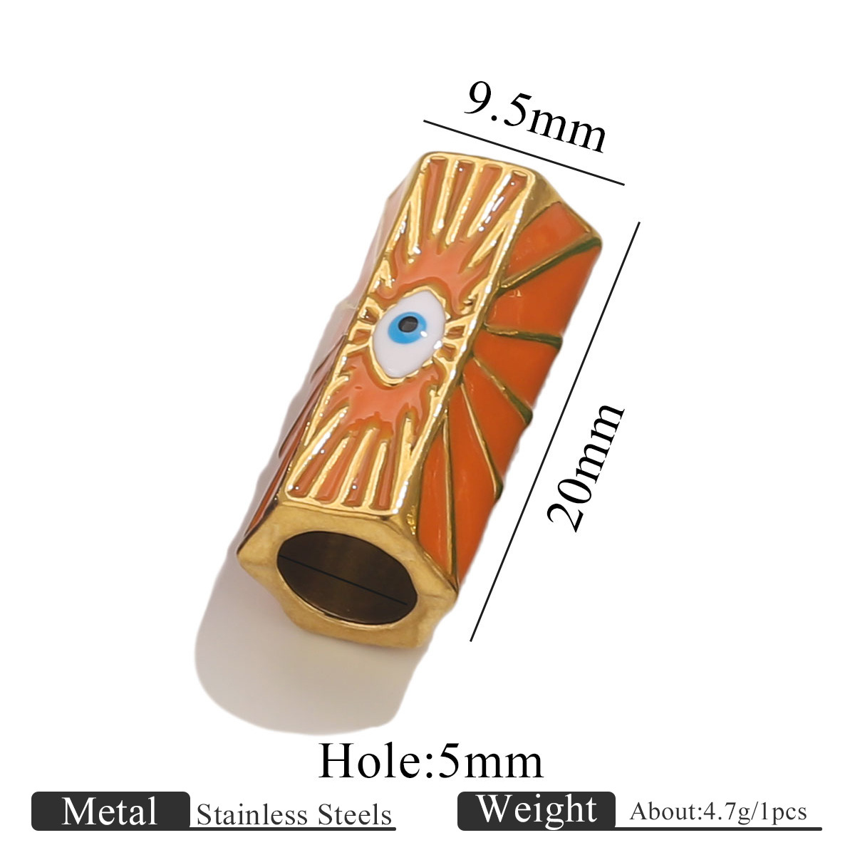 8:Golden beads dripping oil-orange   eyes