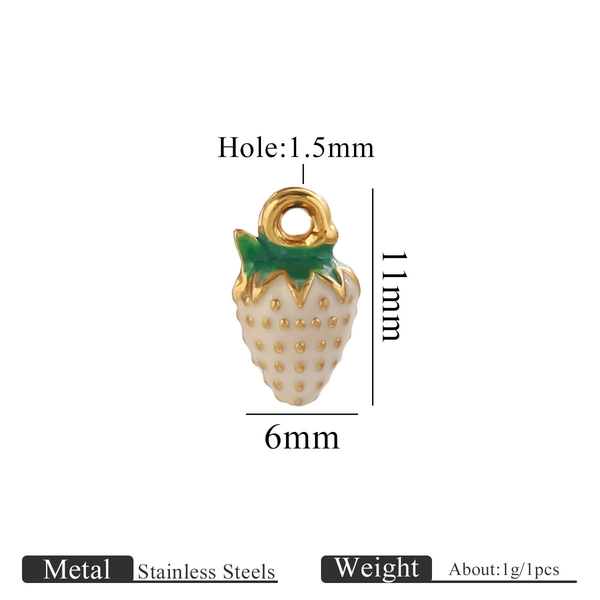 Golden dripping white strawberry-small size