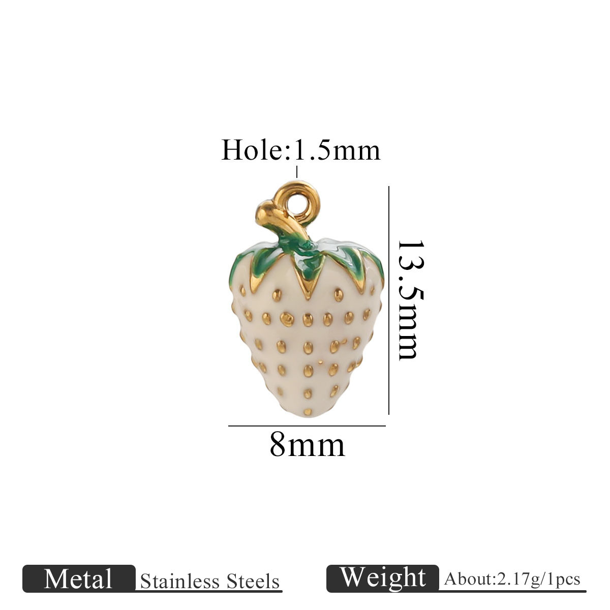 Golden dripping white strawberry-medium size