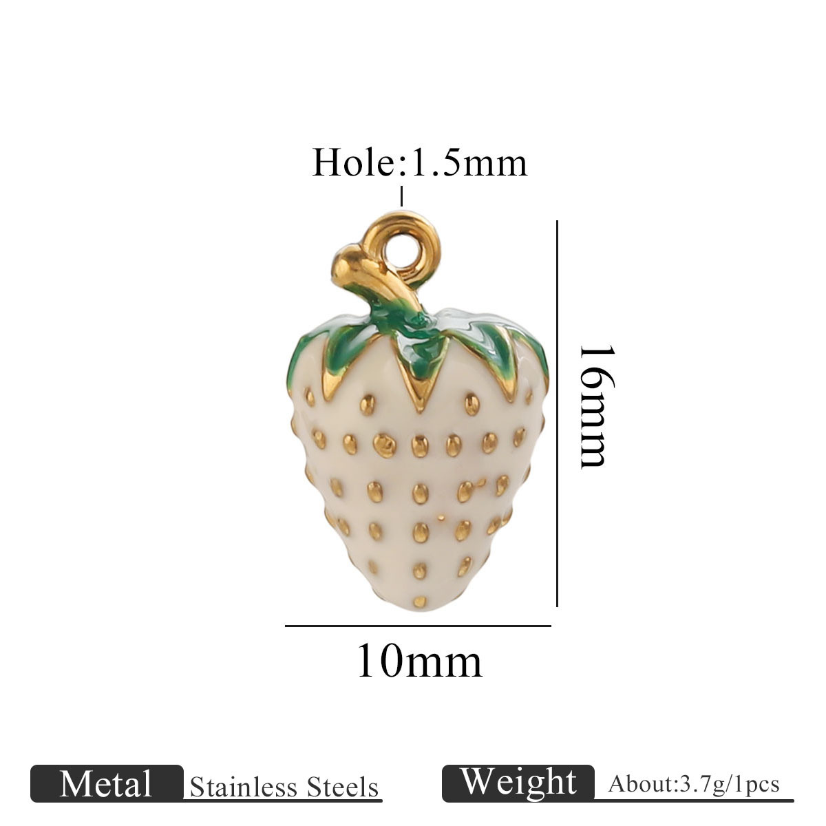 Golden dripping white strawberry-large size