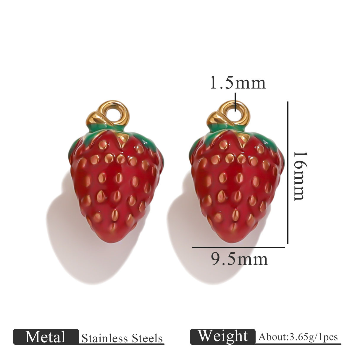 Golden dripping red strawberry-medium size