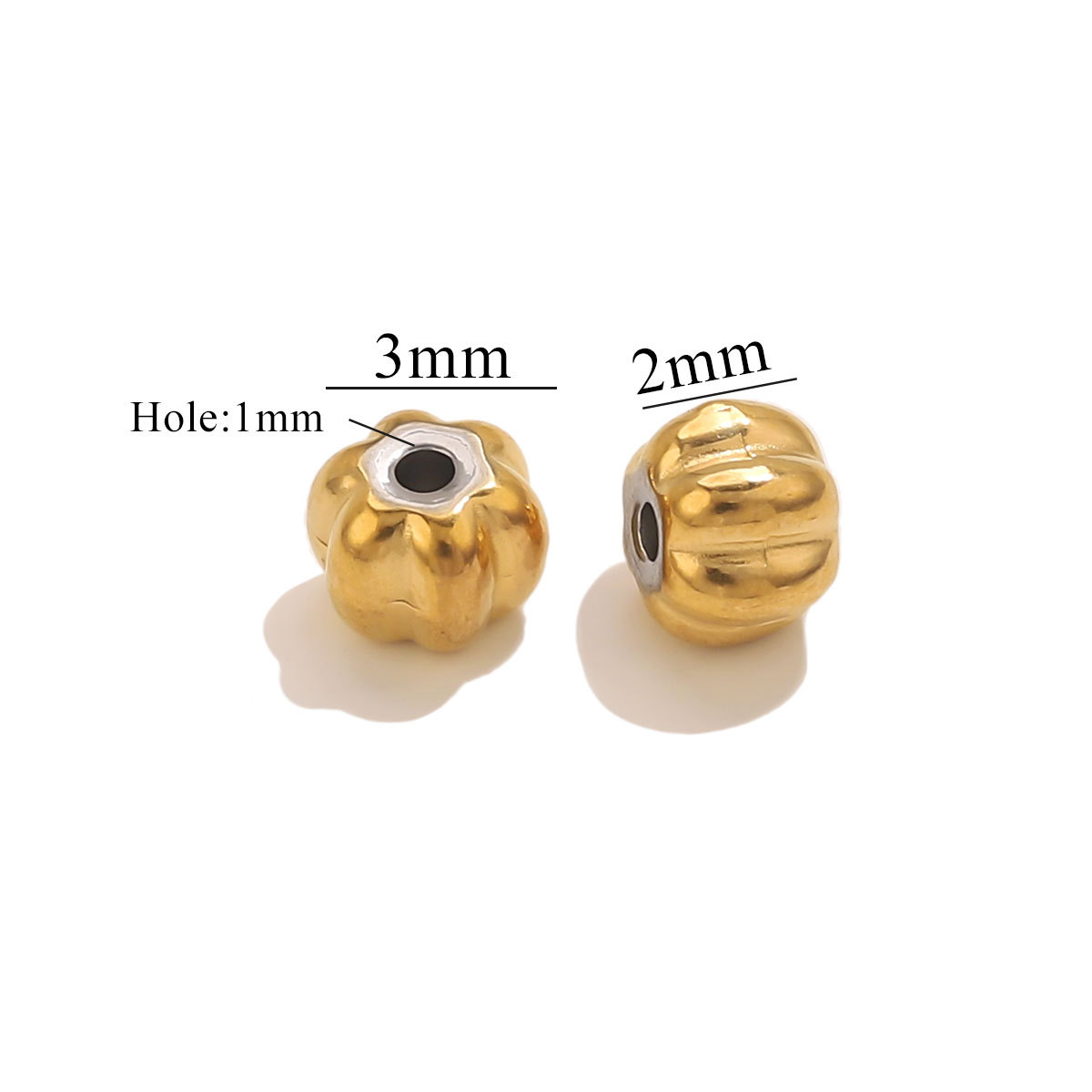 Golden pumpkin beads-3mm