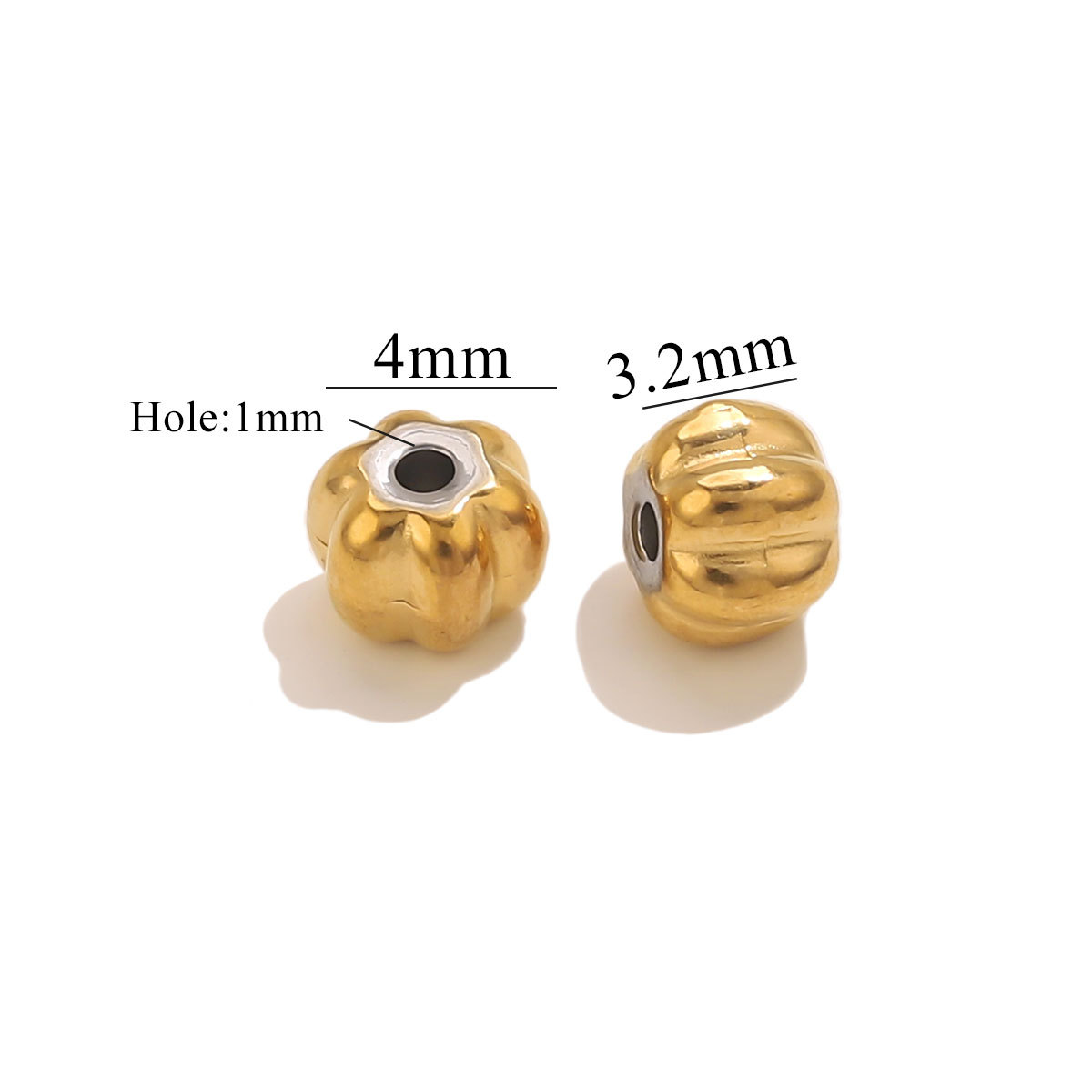 Golden pumpkin beads-4mm