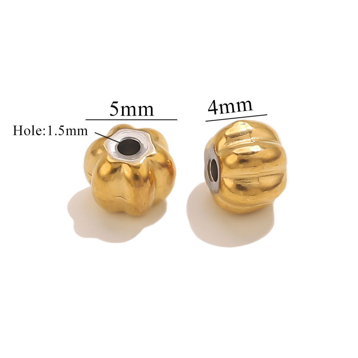 3:Golden pumpkin beads-5mm