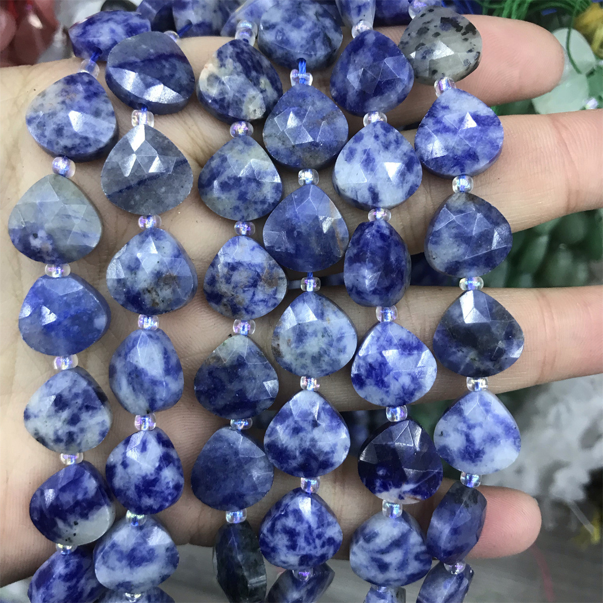 09-blue point 12mm fat triangle, about 12 pieces p